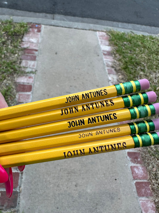 Yellow Personalized Pencils