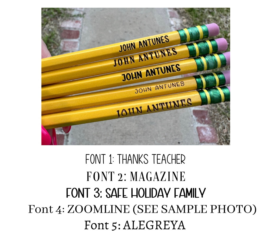 Yellow Personalized Pencils